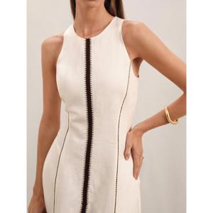 REISS INAYA Craft Stitch Sleeveless Midi Dress